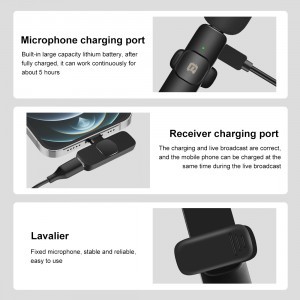 PULUZ vezeték nélküli mikrofon (2 adó + 1 vevő iOS) lightning csatlakozással (PU3150B)-3