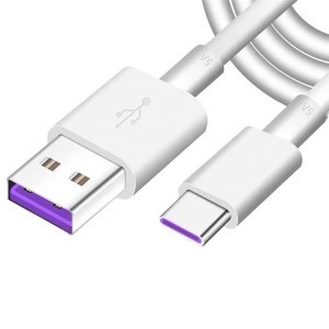 USB-A - USB-C 5A kábel 1m, fehér