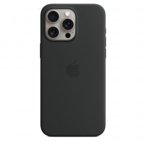 iPhone 15 Pro Max szilikontok fekete (MT1M3ZM/A) Apple gyári MagSafe-rögzítésű