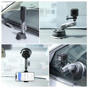 PULUZ autós tartó tapadókoronggal, rögzítő adapterrel és hosszú csavarral mobiltelefonhoz és akciókamerához (PU863)-4