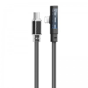 Mcdodo USB-C - Lightning CA-3440 kábel 90 fokos könyökkel 1.2m LED fekete
