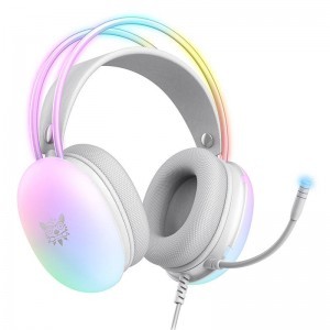 ONIKUMA X25 gaming, gamer fejhallgató fehér RGB