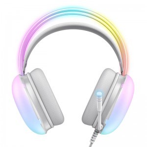 ONIKUMA X25 gaming, gamer fejhallgató fehér RGB