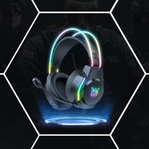 ONIKUMA X26 gaming, gamer fejhallgató fekete RGB