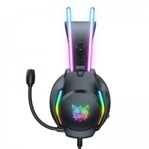 ONIKUMA X26 gaming, gamer fejhallgató fekete RGB