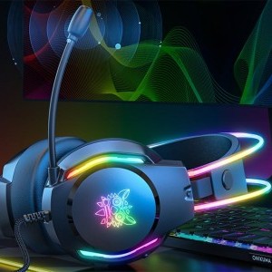 ONIKUMA X26 gaming, gamer fejhallgató fekete RGB