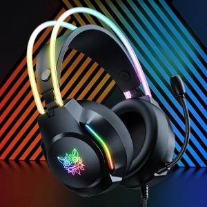 ONIKUMA X26 gaming, gamer fejhallgató fekete RGB