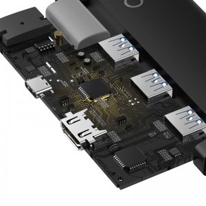 Baseus HUB Lite 5-Port USB-C - HDMI+USB3.0x3+PD fekete