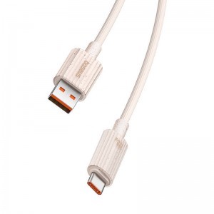 Baseus Habitat gyorstöltő kábel USB - USB-C 2m 100W rózsaszín