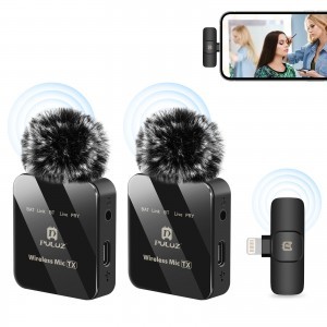 PULUZ vezeték nélküli mikrofon (2 adó + 1 vevő iOS) lightning csatlakozással (PU647B)-7