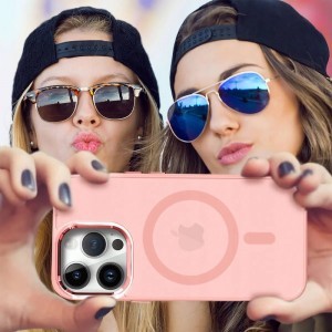 iPhone 15 Pro Max Matt MagSafe tok világos rózsaszín