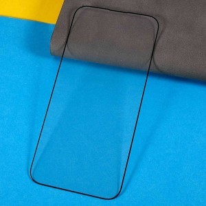 iPhone 15 5D Full Glue kijelzővédő üvegfólia fekete
