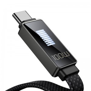Mcdodo CA-4470 USB-C - USB-C kábel kijelzővel 100W 1.2m (fekete)