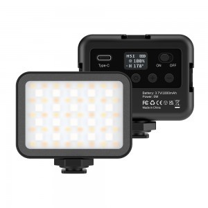 LituFoto F3 mini RGB LED lámpa, világítás beépített akkumulátorral
