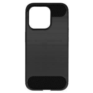 iPhone 15 Pro Max Carbon szénszál mintájú TPU tok fekete