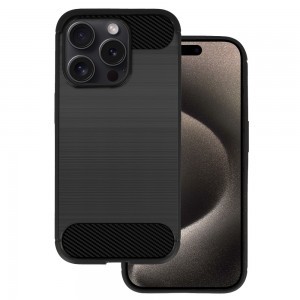 iPhone 15 Pro Max Carbon szénszál mintájú TPU tok fekete