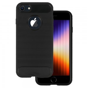 iPhone 7/8 Carbon szénszál mintájú TPU tok fekete