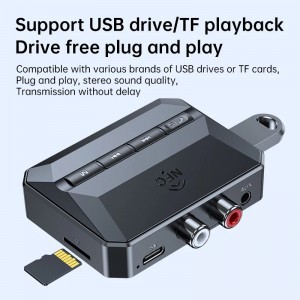 HIGI T59 bluetooth audio adó / vevő AUX 3.5mm adapter + microSD, USB-A, USB-C, RCA, NFC csatlakozással-3