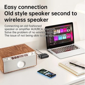 HIGI T59 bluetooth audio adó / vevő AUX 3.5mm adapter + microSD, USB-A, USB-C, RCA, NFC csatlakozással-5