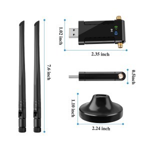 HIGI 9B08 USB WiFi Adapter 1900Mbps USB 3.0 WiFi 802.11 ac vezeték nélküli kétsávos hálózati adapter 2.4GHz/5.8GHz-5