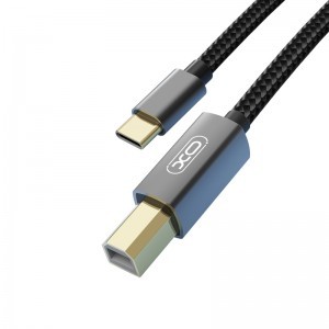 XO GB010B Type C - Type B kábel 1,5m fekete