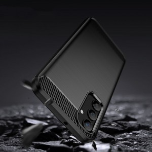 Samsung Galaxy A05S Tech-Protect carbon mintájú TPU tok fekete