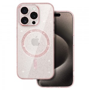 iPhone 14 Pro Max Glitter MagSafe tok rózsaszín áttetsző