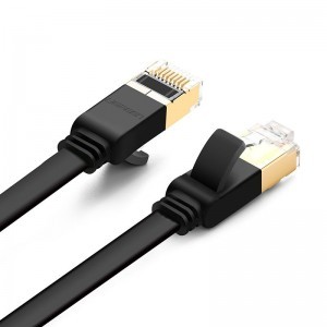 Ugreen NW106 Ethernet RJ45 lapos hálózati kábel, Cat.7, STP, 3m (fekete)