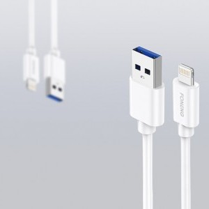 Foneng EU35 hálózati töltő adapter 2X USB-A 2.4A + USB-A - Lightning kábel