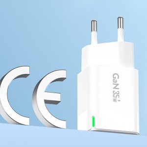 Foneng hálózati töltő adapter 2x USB-C GaN 35W QC4.0+, PD3.0