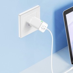 Foneng hálózati töltő adapter 2x USB-C GaN 35W QC4.0+, PD3.0