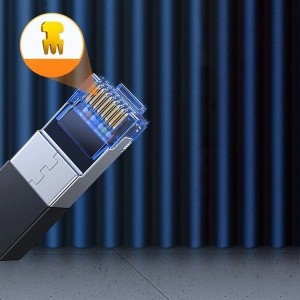 Ugreen NW153 fonott hálózati kábel, Ethernet RJ45, Cat.8, F / FTP, 1m (fekete)