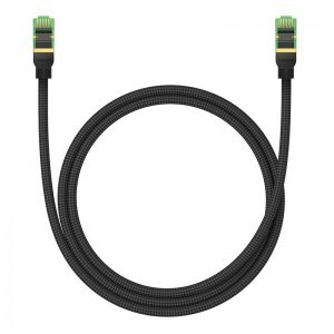 Baseus fonott hálózati kábel cat.8 Ethernet RJ45, 40Gbps, 1m (fekete)