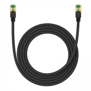 Baseus fonott hálózati kábel cat.8 Ethernet RJ45, 40Gbps, 2m (fekete)
