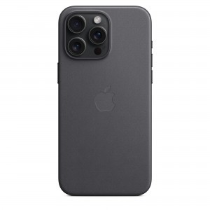 iPhone 15 Pro Max FineWoven-szövettok fekete (MT4V3ZM/A) Apple gyári MagSafe-rögzítésű