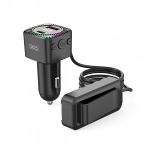 Bluetooth FM Transmitter XO adó BCC13 MP3 autós töltő 6,2A fekete USB-A/USB-C