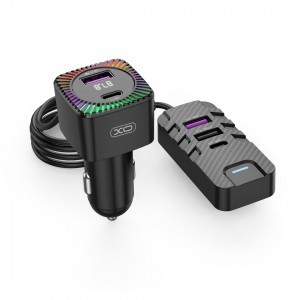 Bluetooth FM Transmitter XO adó BCC13 MP3 autós töltő 6,2A fekete USB-A/USB-C