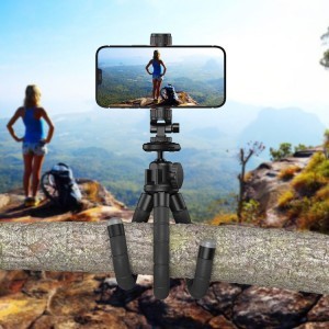 Apexel APL-JJ025 flexibilis tripod, állvány mobiltelefonhoz, akciókamerához bluetooth kioldóval-1