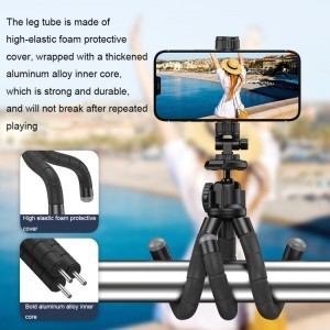 Apexel APL-JJ025 flexibilis tripod, állvány mobiltelefonhoz, akciókamerához bluetooth kioldóval-2