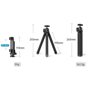 Apexel APL-JJ025 flexibilis tripod, állvány mobiltelefonhoz, akciókamerához bluetooth kioldóval-3