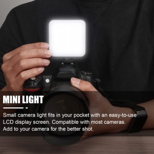 LUXCEO W64 mini RGB LED lámpa, világítás 2500-9000K beépített akkumulátorral-6
