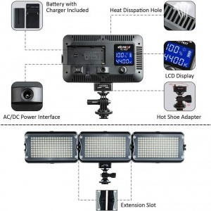 VILTROX VL-162T LED lámpa, világítás 3300K-5600K-5