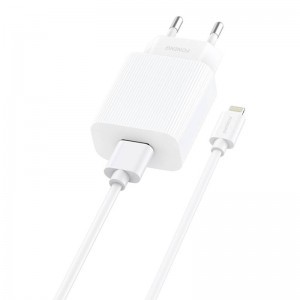 Foneng EU28 USB-A hálózati töltő adapter + USB - lightning kábel 2.4A-0