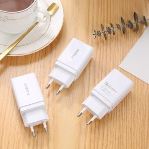 Foneng K300 USB-A hálózati töltő adapter + USB-A - USB-C kábel (fehér)-3