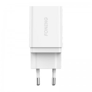 Foneng K300 USB-A hálózati töltő adapter + USB-A - USB-C kábel (fehér)-1