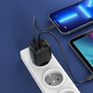 Choetech PD6052 hálózati töltő adapter GAN3 USB-A + USB-C PD35W (fekete)