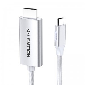 Lention USB-C - HDMI kábel 4K60Hz HDMI, 3m (ezüst)