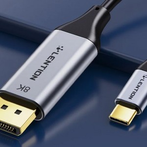 Lention USB-C - DisplayPort kábel 8K60Hz, 1.7m (fekete)