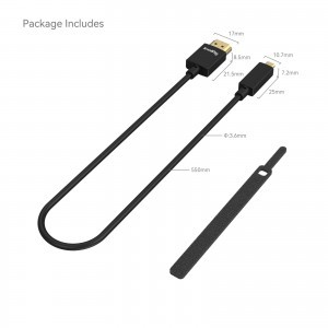 SmallRig Ultra Slim 4K HDMI kábel (D to A) 55cm (3043B)-5