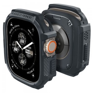 Apple Ultra 1/2 (49mm) Spigen Rugged Armor tok sötét szürke